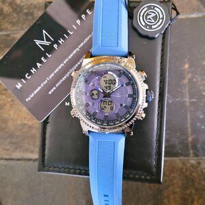 Michael Philippe Men's Adventurer Sports Ocean Blue Watch